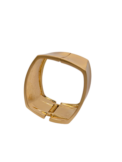 Satin Finish Architectural Cuff Bangle