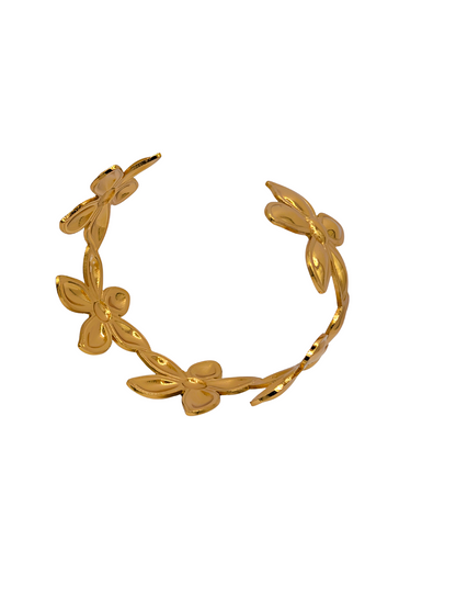 Open Wire Enamel Daisy Cuff