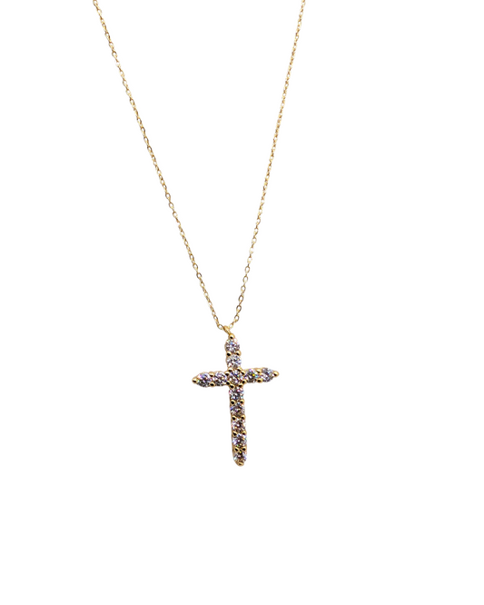 Pavé Crystal Cross Necklace