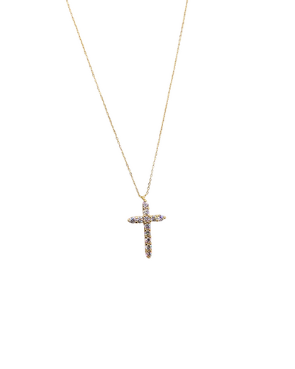Pavé Crystal Cross Necklace