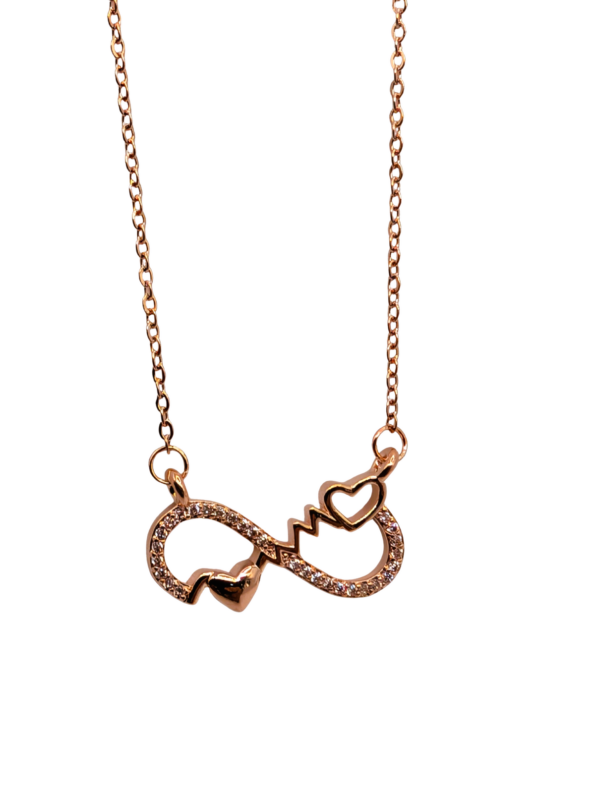 Rose Gold Eternal Heartbeat Necklace