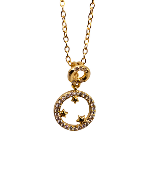 Golden Starry Orbit Necklace