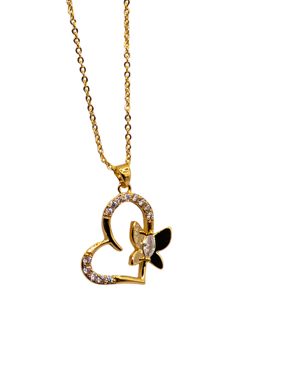 Fluttering Heart Open Pendant