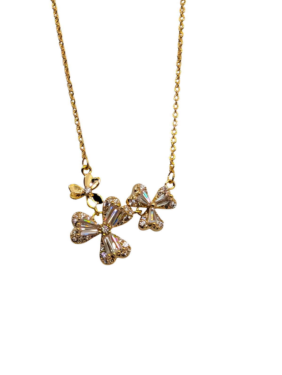 Faceted Crystal Flower Petal Necklace