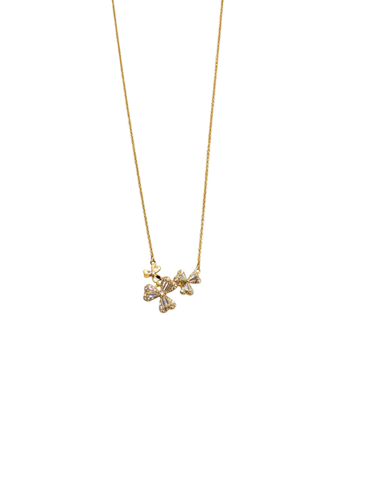 Faceted Crystal Flower Petal Necklace