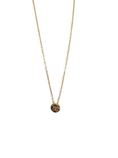 Dainty Lucky Clover Bezel Pendant