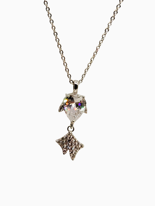 Marquise Crystal Siren Fish Necklace