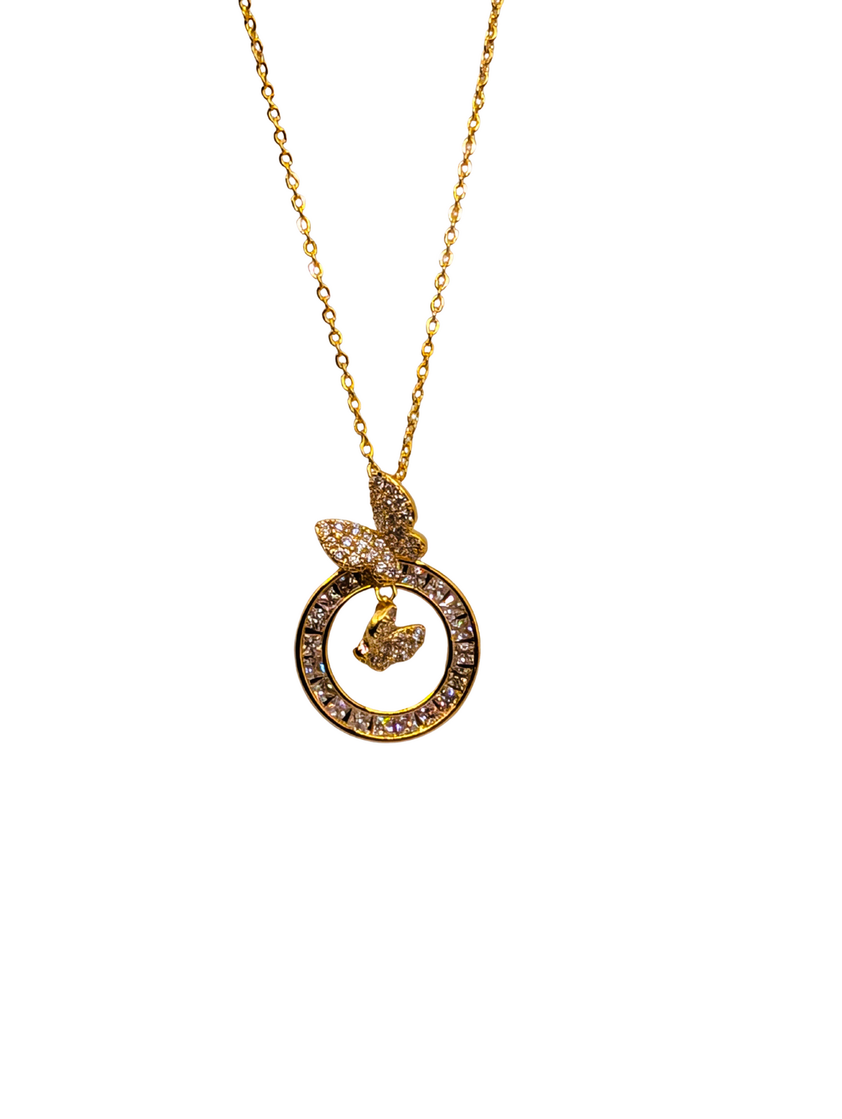 Crystal Halo Butterfly Pendant