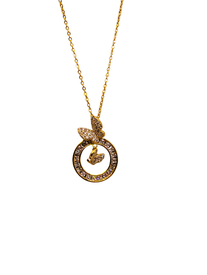 Crystal Halo Butterfly Pendant