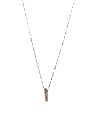 Silver Iced Pillar Necklace
