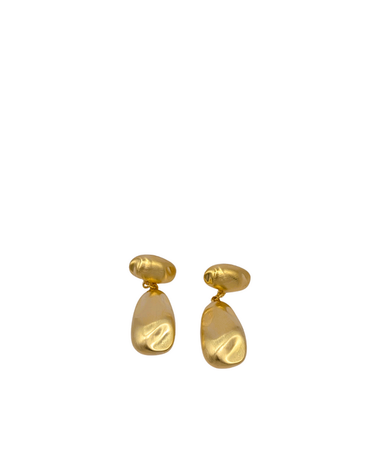 Organic Liquid Gold Teardrop Earrings