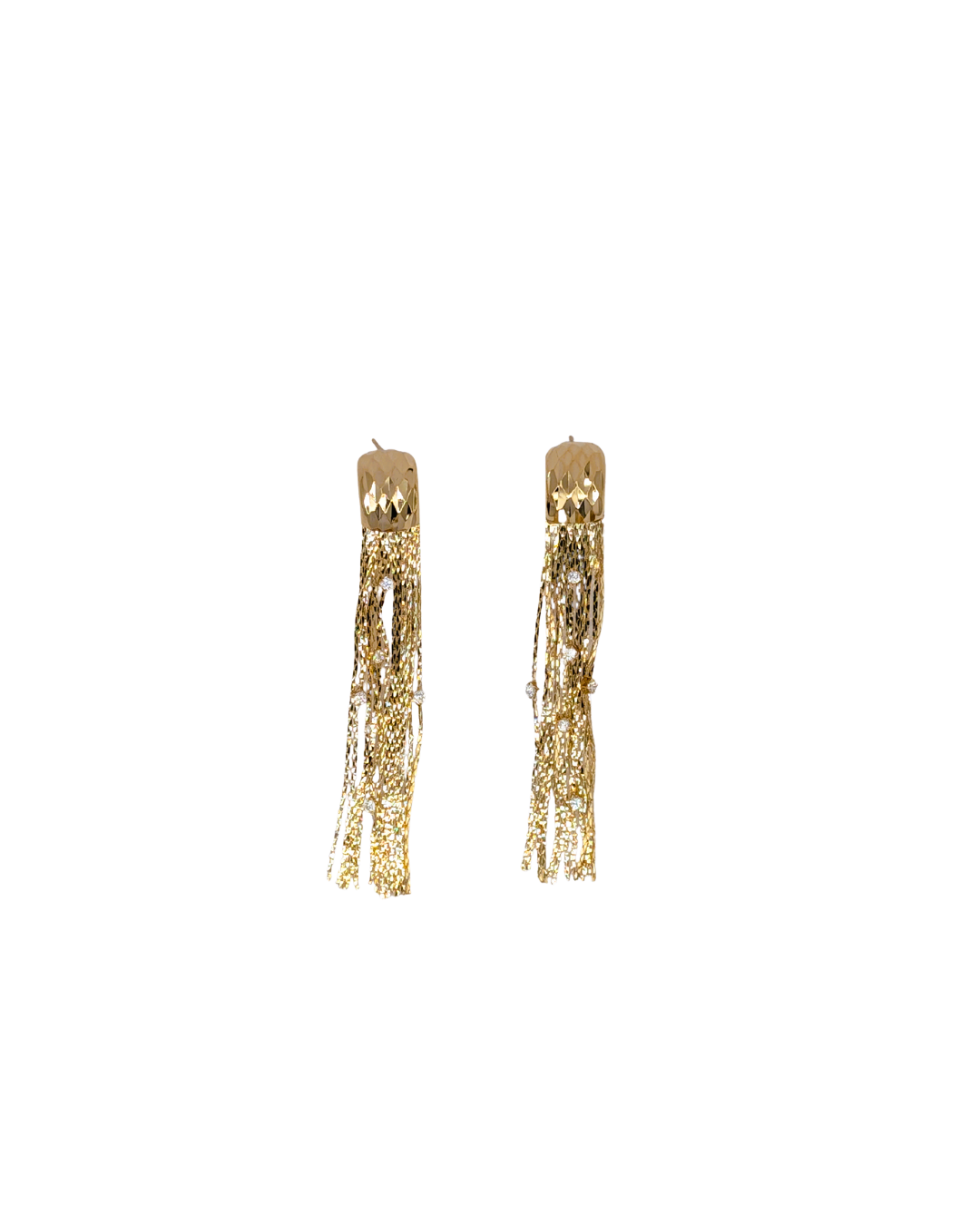 Golden Cascade Tassel Dangle Earrings