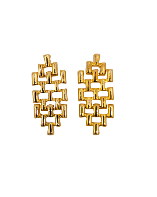 Golden Gate Woven Block Drop Earrings