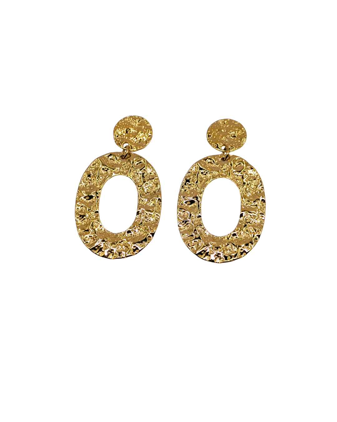 Textured Sunburst Emblem Statement Earrings