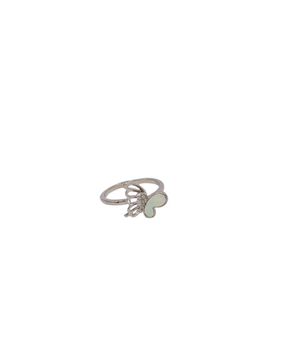 Silver Mother of Pearl Butterfly Ring