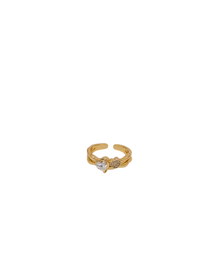 Coquette Intertwined Pavé Heart Ring
