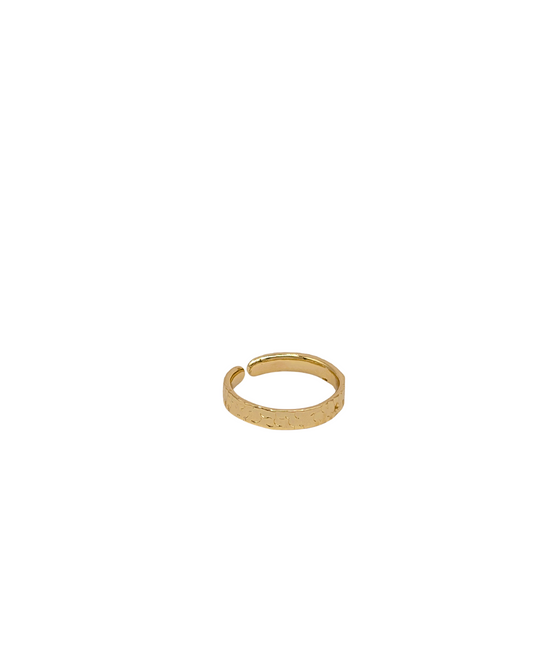 Hammered Gold Minimalist Band Ring