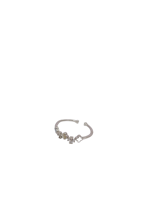 Celestial Silver Crystal Vine Adjustable Ring