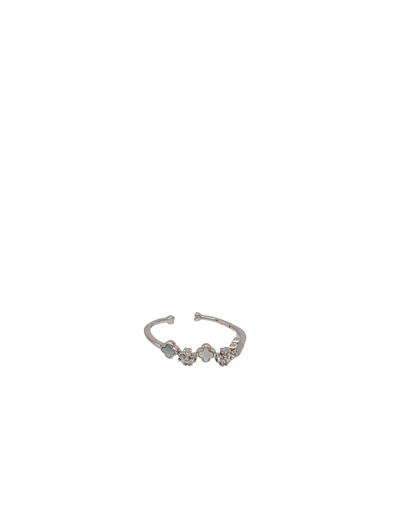 Celestial Silver Crystal Vine Adjustable Ring