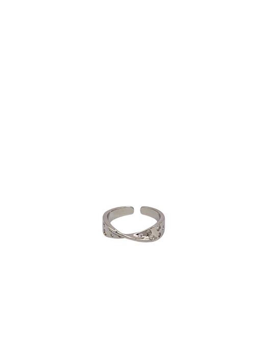 Artisan Molten Silver Crinkle Ring