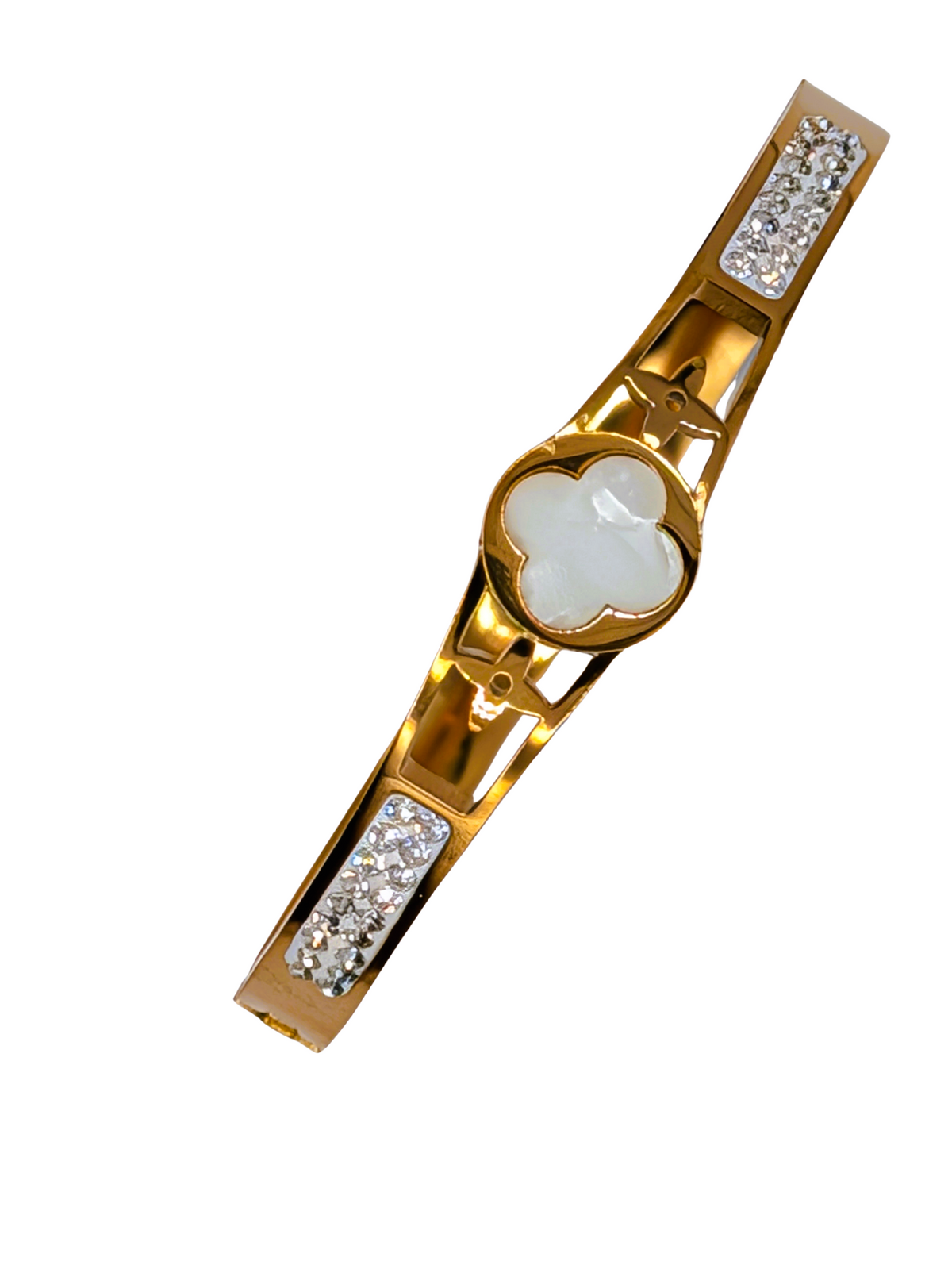 Gold Plated Bangle with Stones