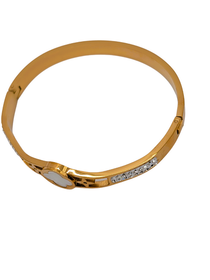 Gold Plated Bangle with Stones