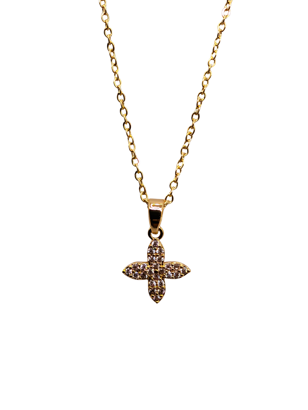 Dainty Pavé Crystal Star Cross