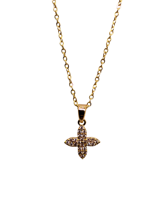 Dainty Pavé Crystal Star Cross