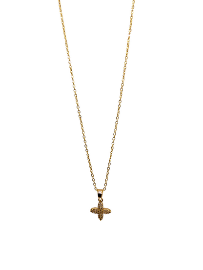 Dainty Pavé Crystal Star Cross