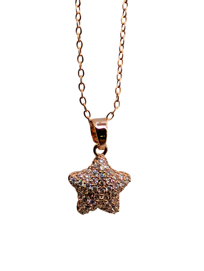 Rose Gold Iced Puffy Star