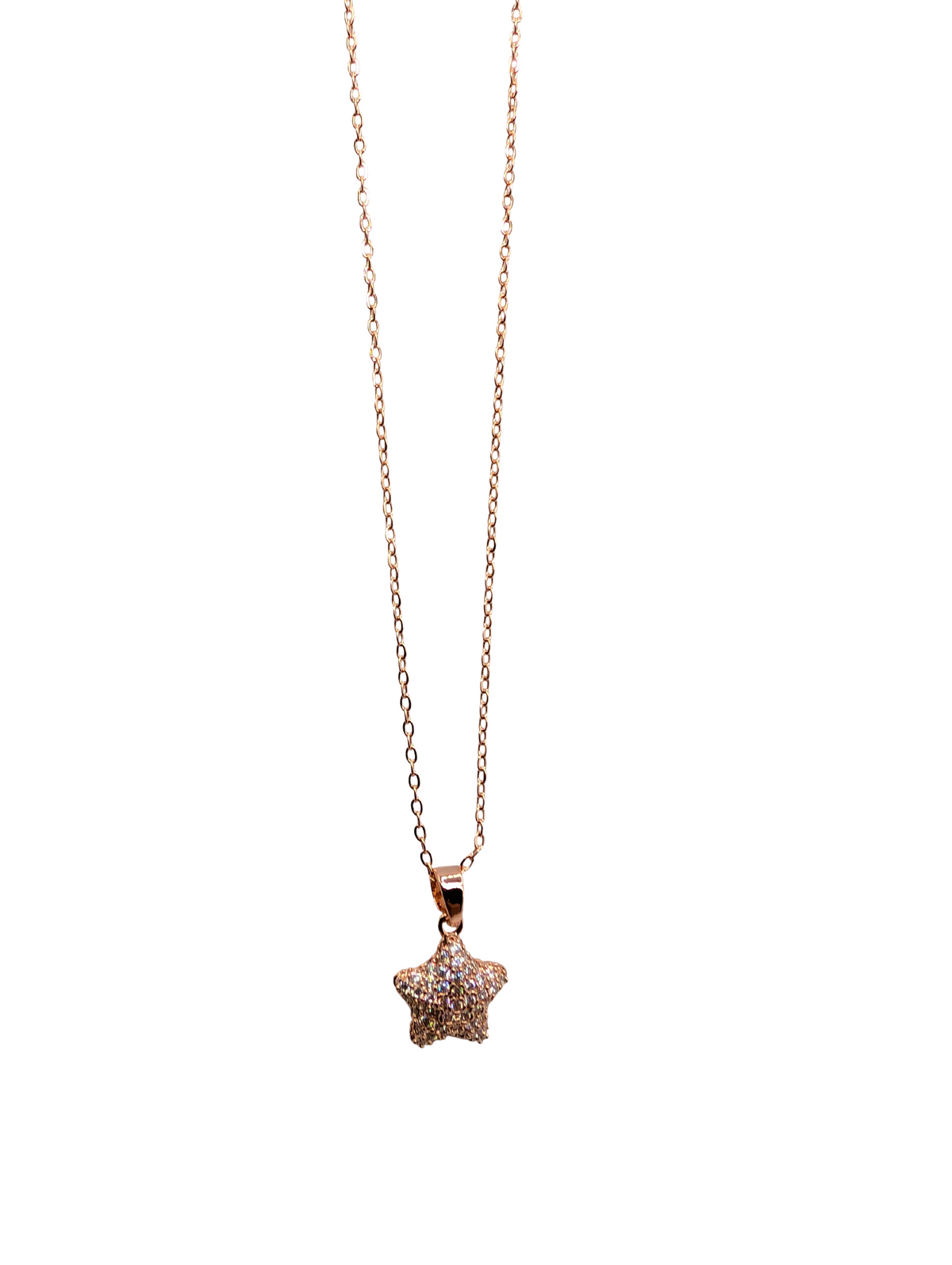 Rose Gold Iced Puffy Star