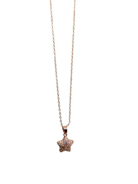 Rose Gold Iced Puffy Star