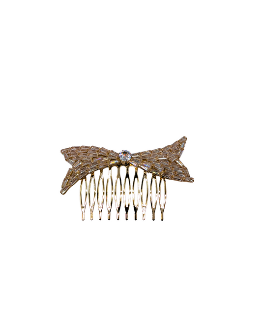 Golden Mesh Coquette Bow Hair Comb
