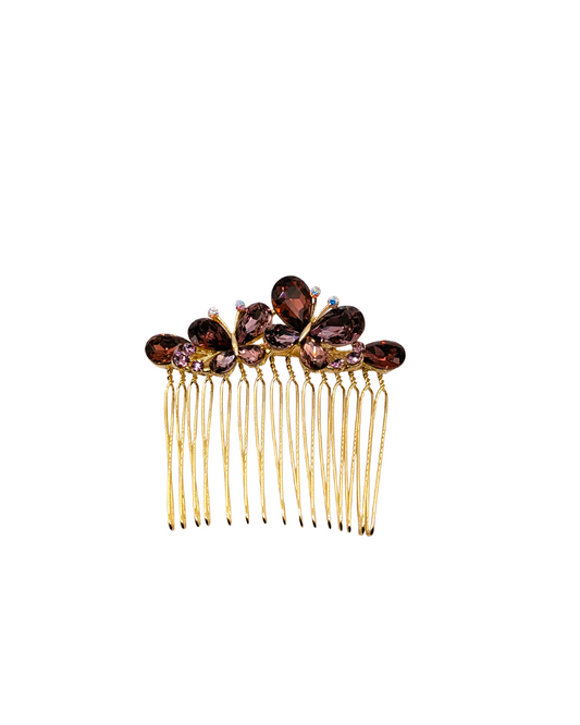 Smoky Topaz Cluster Hair Comb