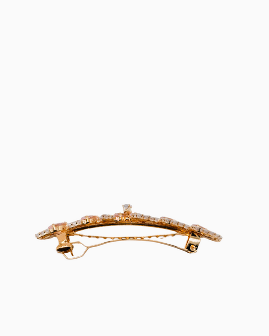 Golden Orchid Mixed Crystal Hair Clip