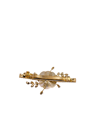 Golden Filigree Wildflower Hair Clip