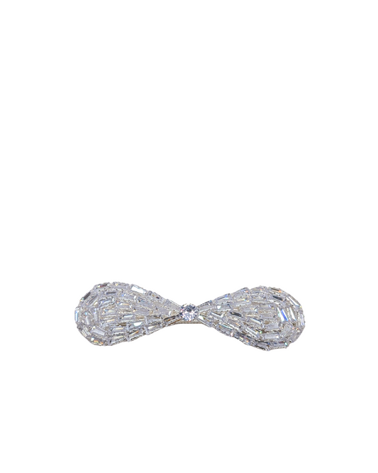 Silver Pavé Infinity Bow Hair Barrette