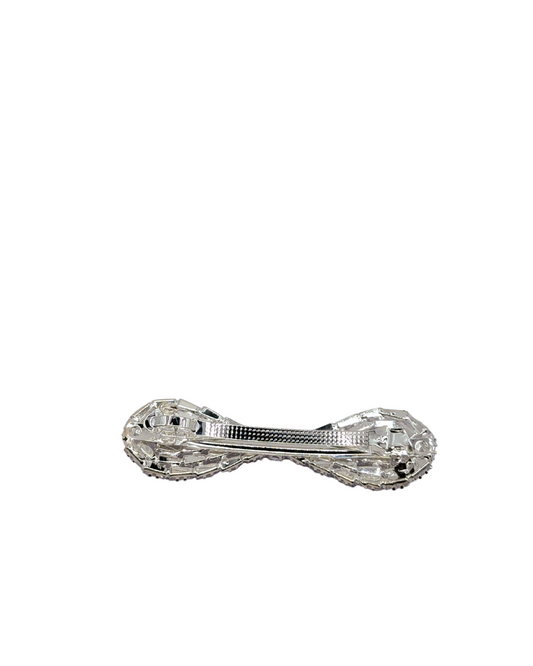 Silver Pavé Infinity Bow Hair Barrette