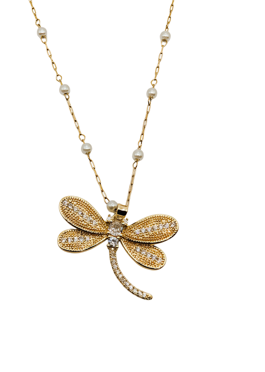 Pavé Crystal Dragonfly Necklace