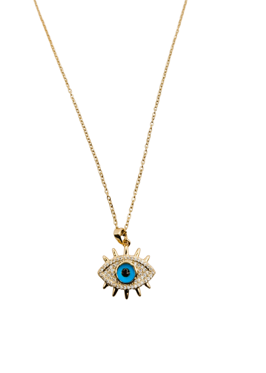 Radiant Blue Iris Eye Pendant