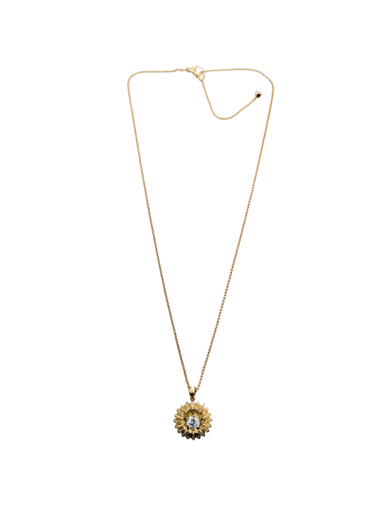 Radiant Sunflower Solitaire Necklace