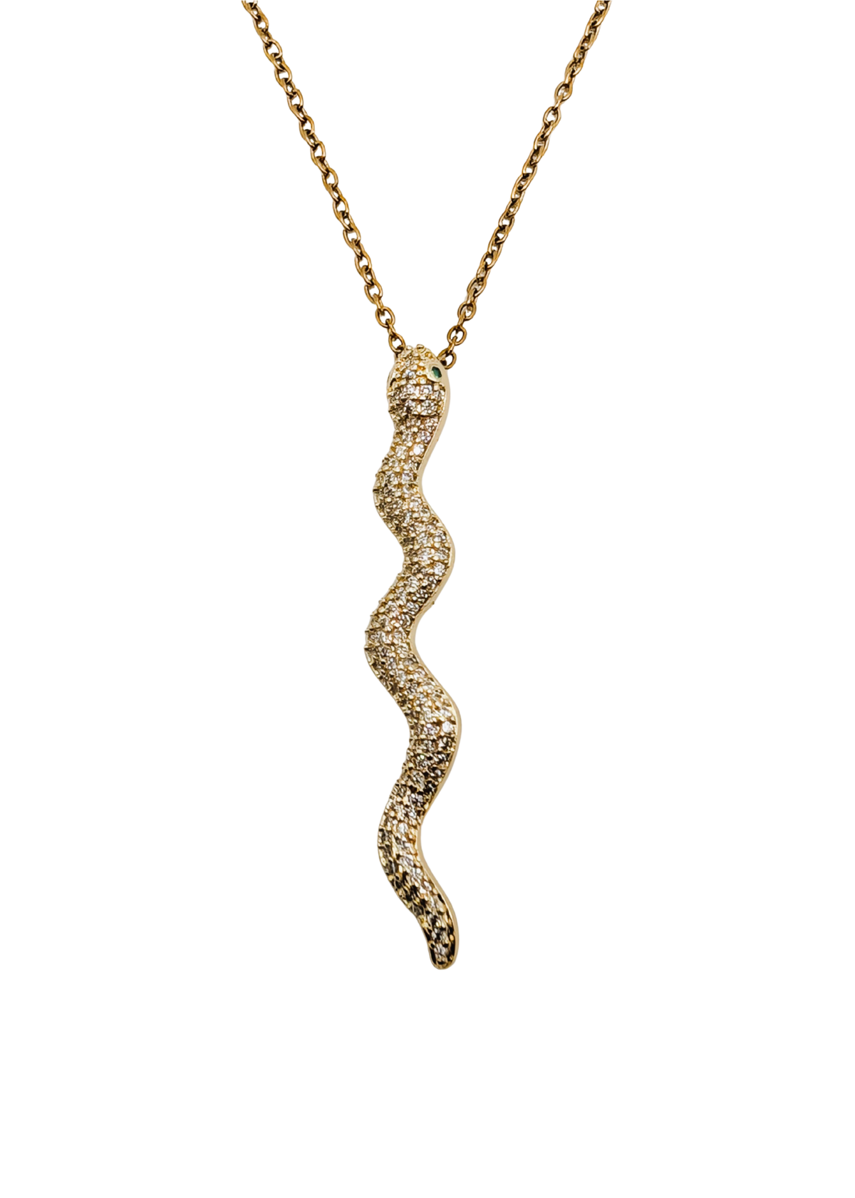 Slithering Pavé Snake Necklace