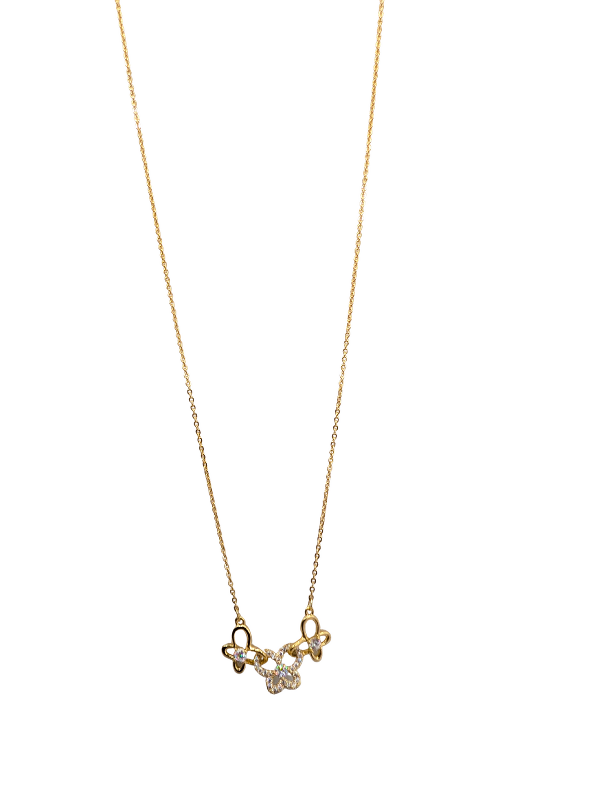 Shimmering Triple Butterfly Choker