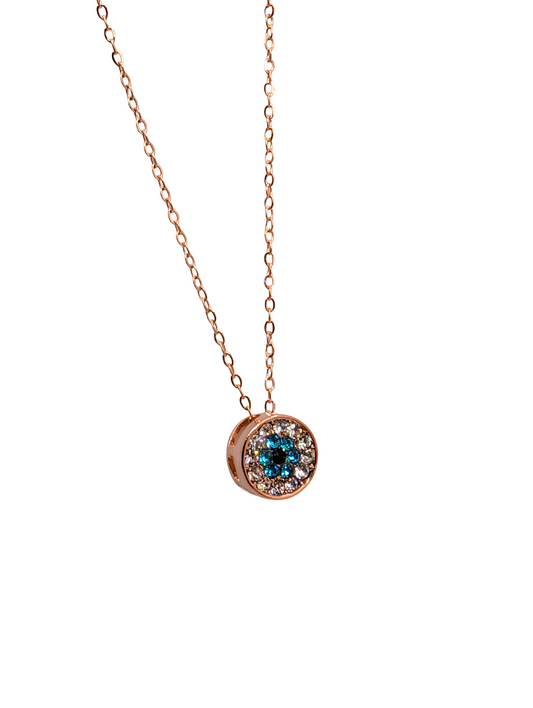 Teal Oasis Halo Circle Necklace