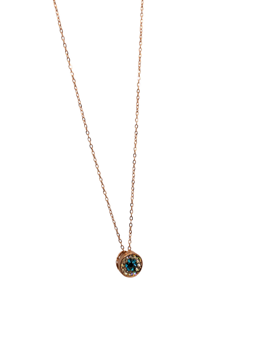 Teal Oasis Halo Circle Necklace