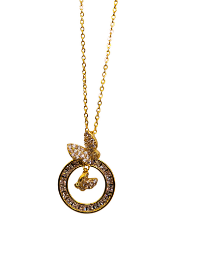 Fluttering Butterfly Orbit Necklace