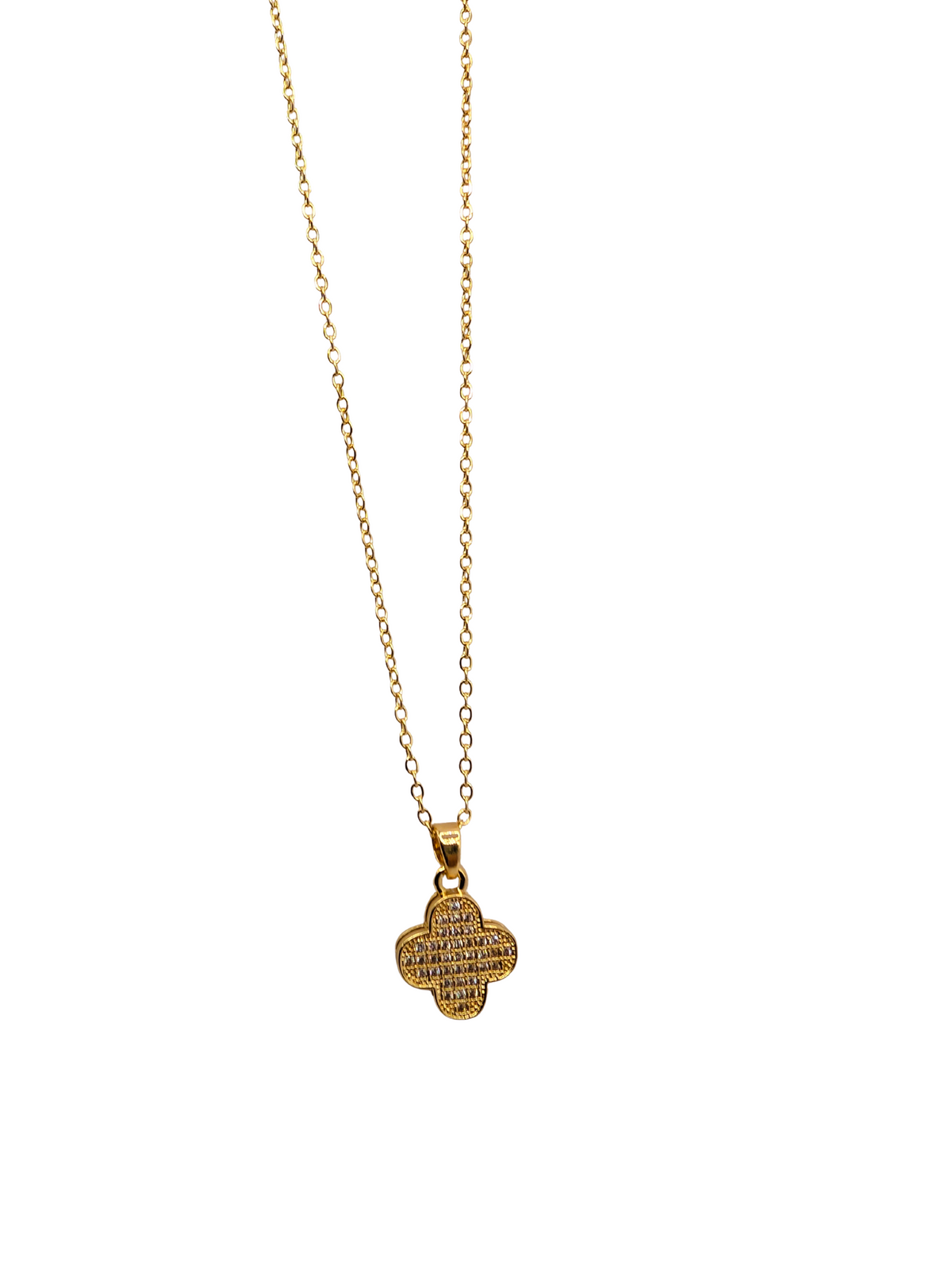 Quilted Crystal Clover Necklace