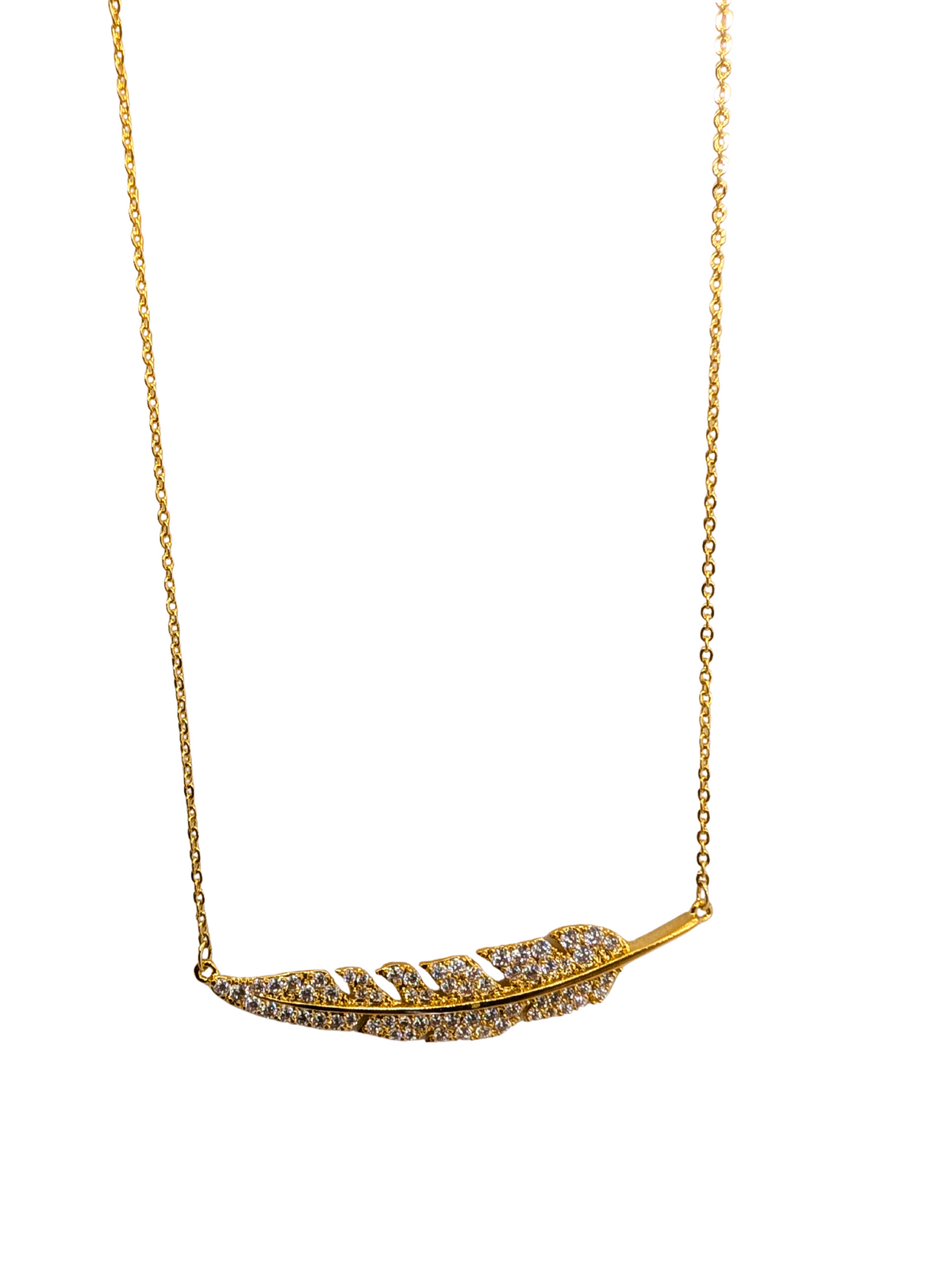 Pavé Crystal Plume Pendant