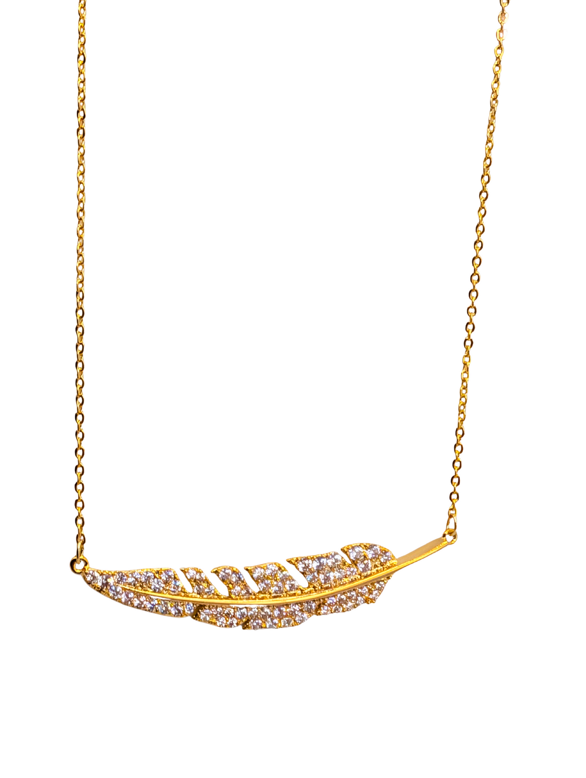 Pavé Crystal Plume Pendant
