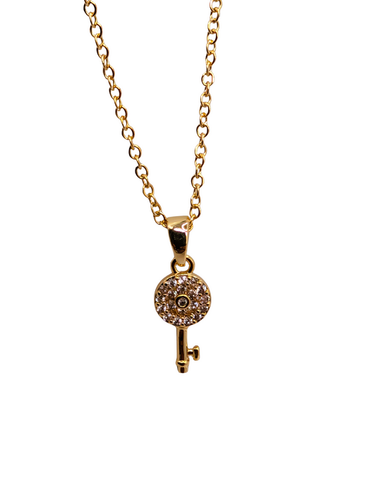 Pavé Crystal Secret Key Pendant
